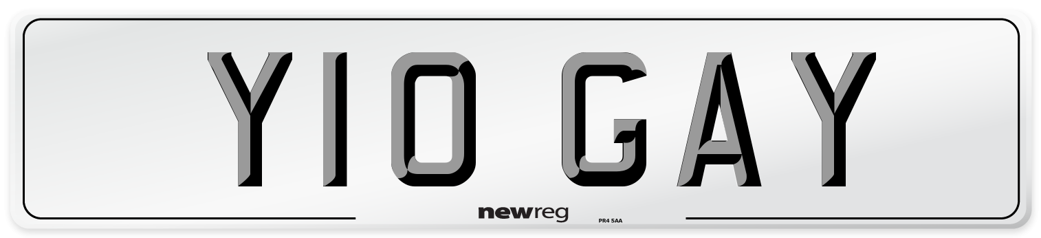 Y10 GAY Number Plate from New Reg